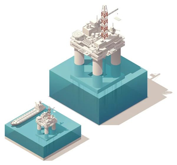 Изометрическая нефтяная платформа — стоковый вектор