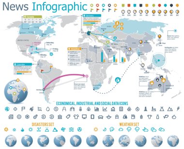 haber Infographic harita öğeleri