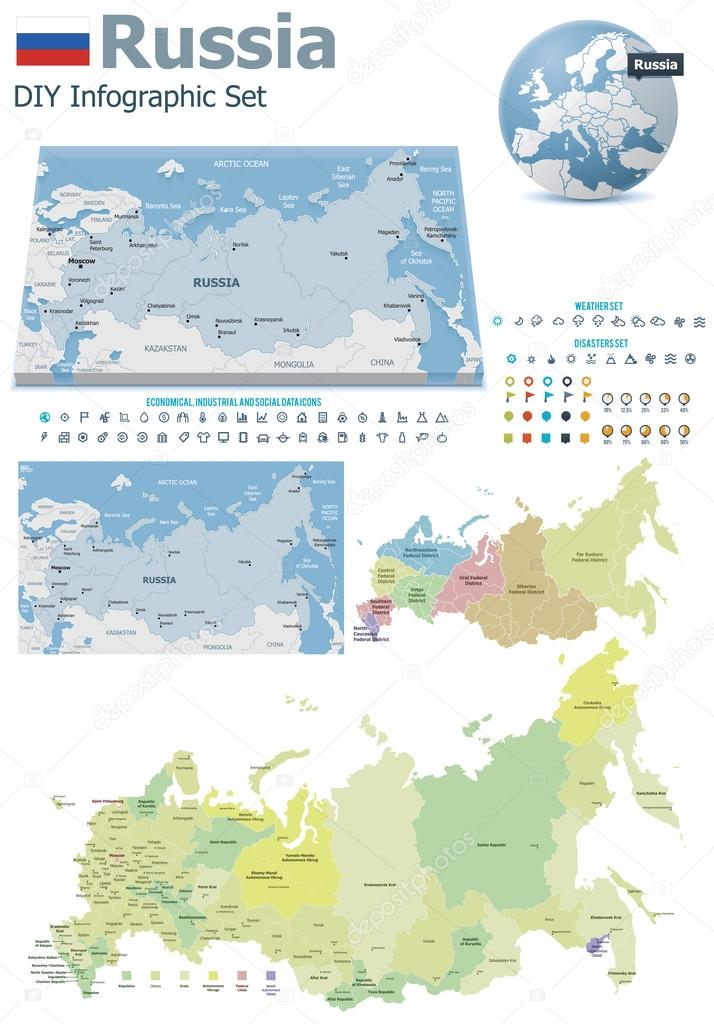 Russia maps with markers