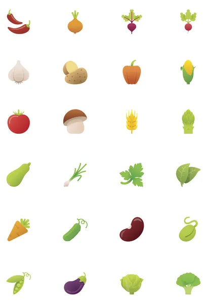 Icono de verduras conjunto — Vector de stock