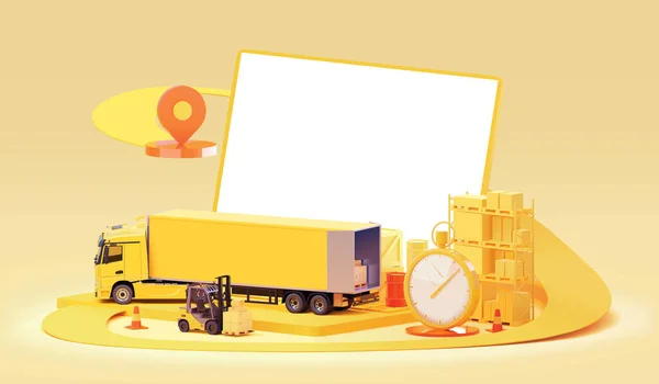 Illustrazione della logistica vettoriale e della supply chain — Vettoriale Stock