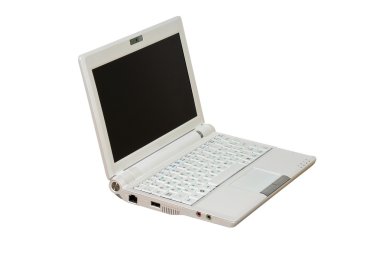 Beyaz bir arka plan üzerinde izole küçük netbook