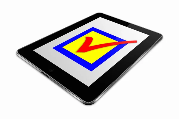 Στυλιζαρισμένη tablet pc με ενεργού πλαισίου ελέγχου — Φωτογραφία Αρχείου