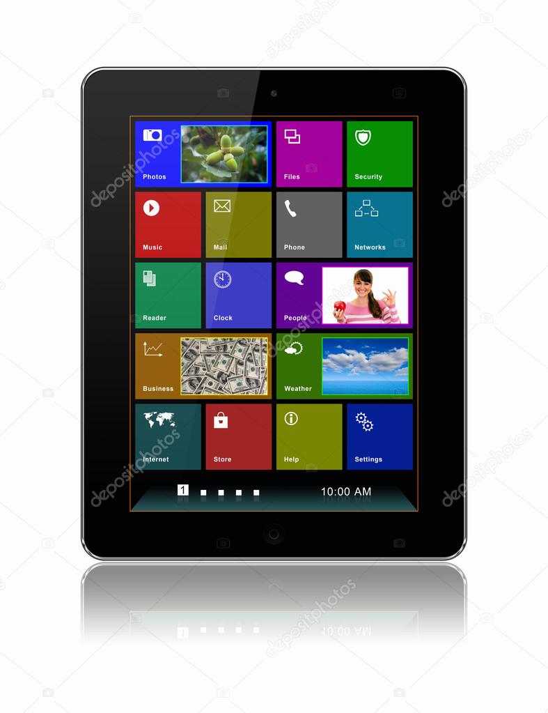 Stylized tablet pc on a white background
