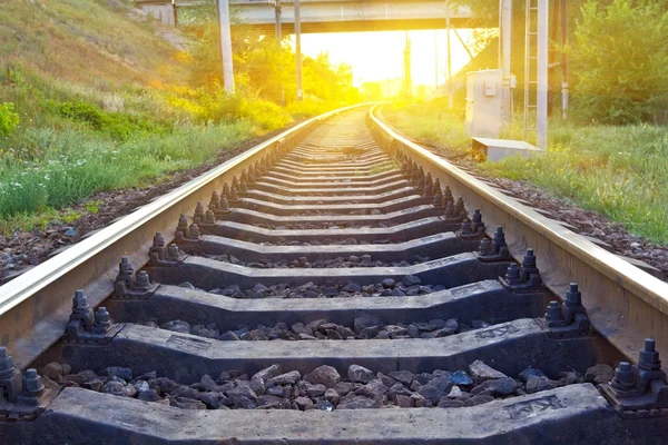 Spoorwegen in de ochtend — Stockfoto