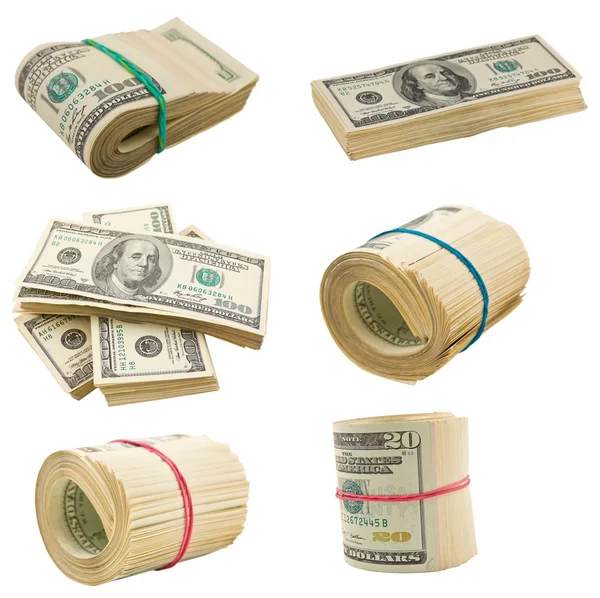 Dólares aislados en un blanco — Foto de Stock