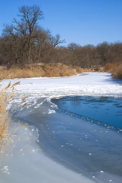 Winter rivier — Stockfoto