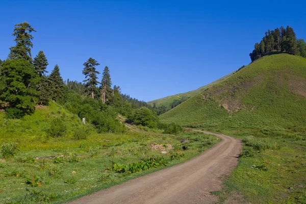 Route dans une vallée de montagne — Photo