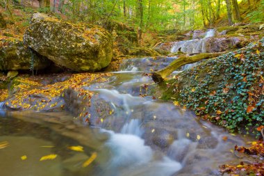 bir Dağları güzel sonbahar Nehri