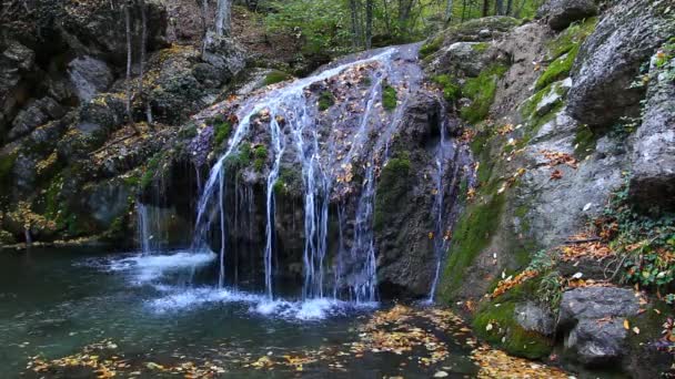 Höstens waterffall — Stockvideo