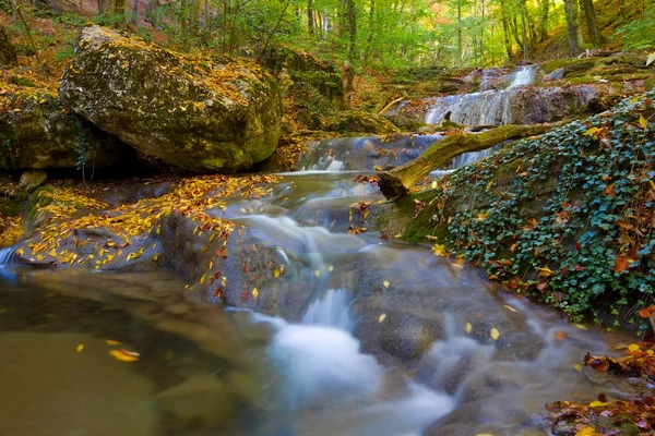 Cascades d'eau sur une rivière de montagne — Photo