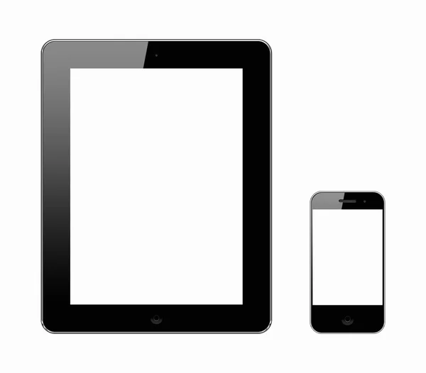 様式化されたタブレット pc と白の携帯電話 — ストック写真
