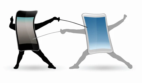 Two fighting stylised phone — Stock Photo, Image