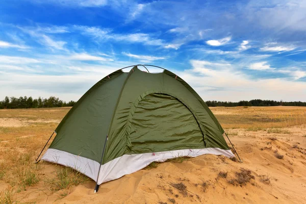 Campeggio turistico in un deserto — Foto Stock