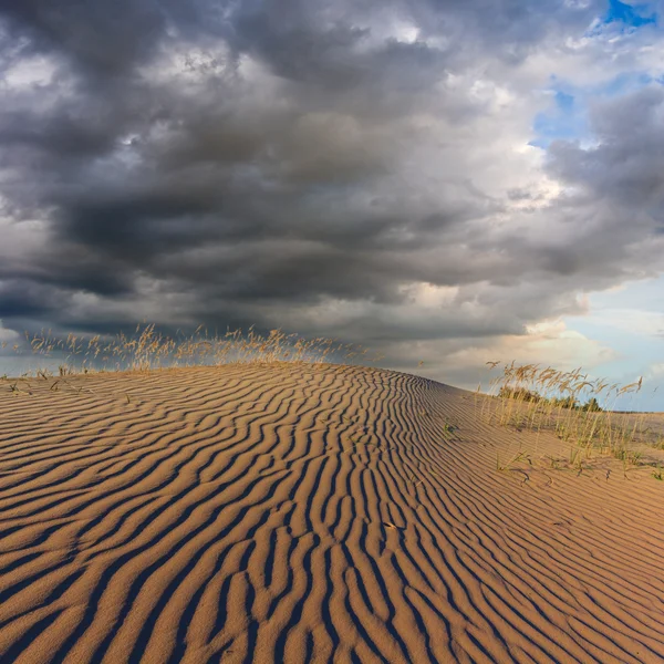 Ciel sombre au-dessus d'une dune de sable — Photo