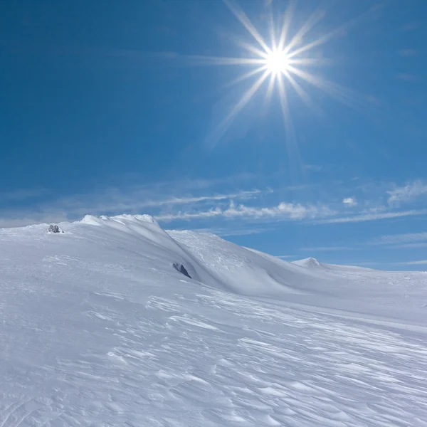 Witte snowbound winter vlakte — Stockfoto