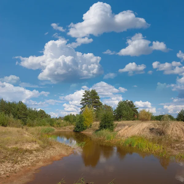 Small lake in a steppe — Stock Photo, Image