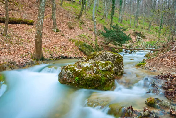 Spring rushing river — Stock Photo, Image