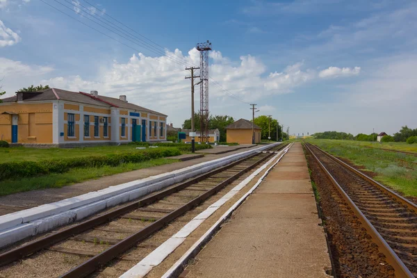 Cena da estação ferroviária — Fotografia de Stock