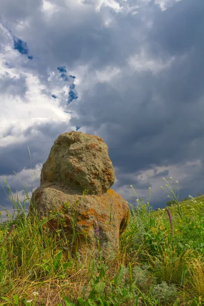 Idolo di pietra in una steppa — Foto Stock