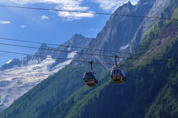 Funicular on a mountain slope background — Stock Photo, Image