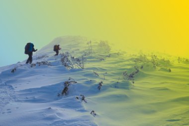 eski stil fotoğraf kış Hiking