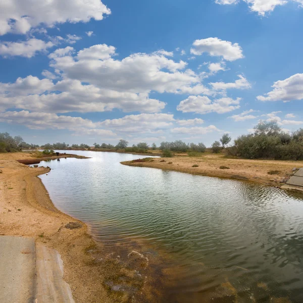 Irrigation channel through a desert — Stock Photo, Image