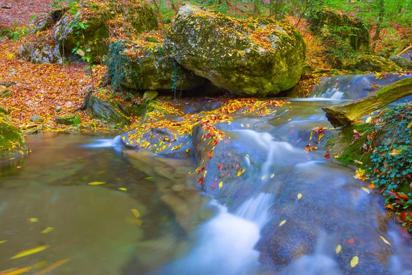 Autunno fiume di montagna — Foto Stock