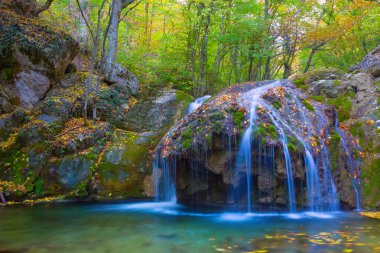 Bir dağ nehrinde şelale
