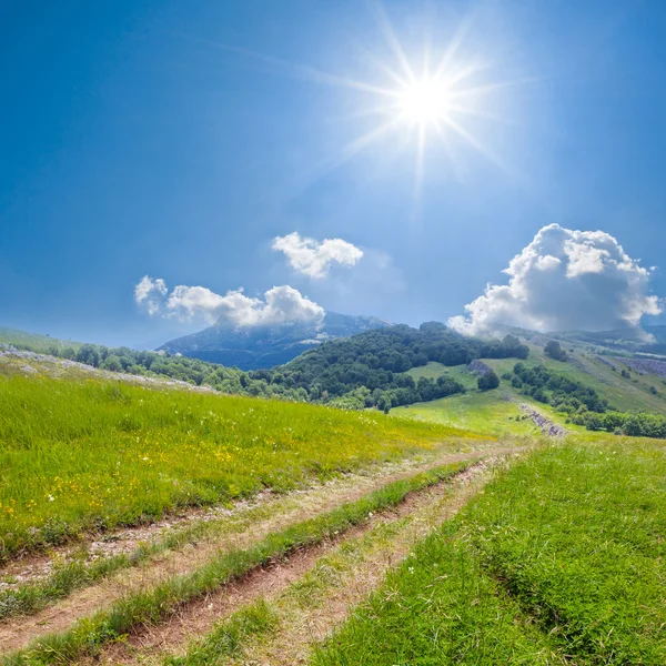 Green hills scene — Stock Photo, Image