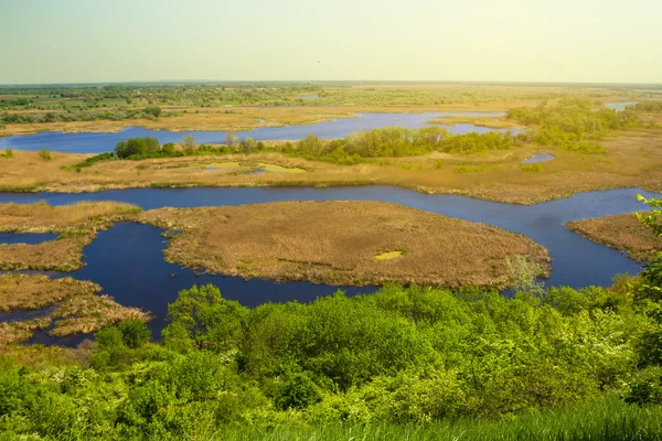 Susnet over a river — Stock Photo, Image