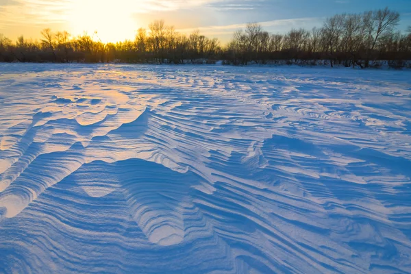 Vintersolnedgång — Stockfoto