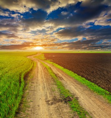 akşam kırsal sahne