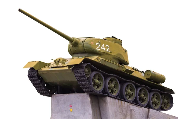 Närbild sovjetiska militära tank — Stockfoto