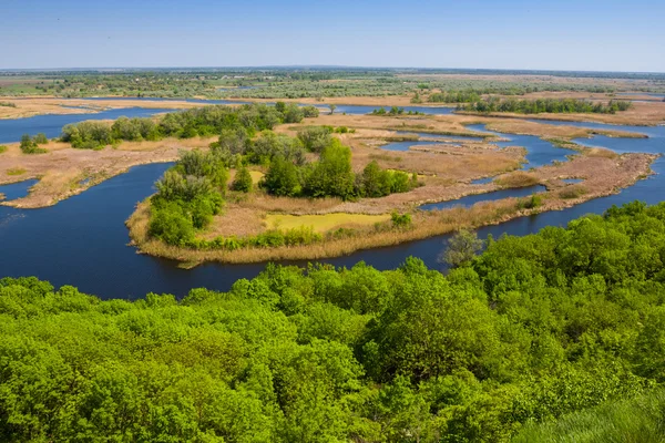 Bella scena del fiume delta ukraine vorskla — Foto Stock