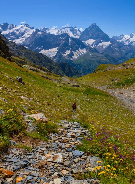 Toeristische Weg Van Bergpas Toeristische Reisscene — Stockfoto