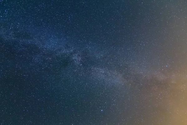 Natt Stjärnklar Himmel Med Mjölkaktigt Sätt Utomhus Naturlig Himmel Bakgrund — Stockfoto