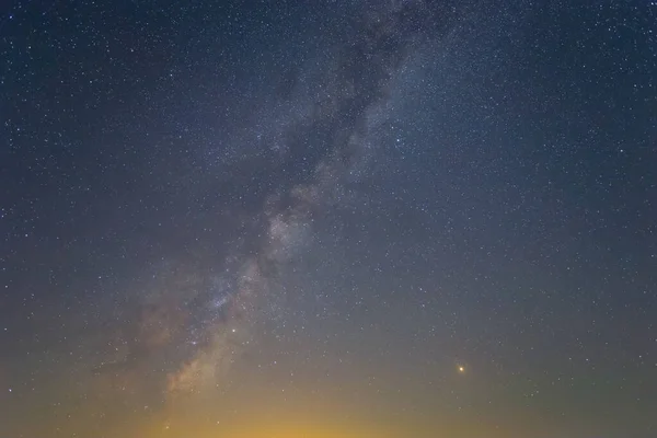 Oscuro Cielo Estrellado Con Vía Láctea Noche Cielo Estrellado Fondo — Foto de Stock