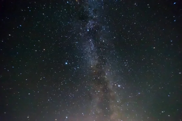 Närbild Mjölkaktigt Sätt Natten Stjärnklar Himmel Bakgrund — Stockfoto
