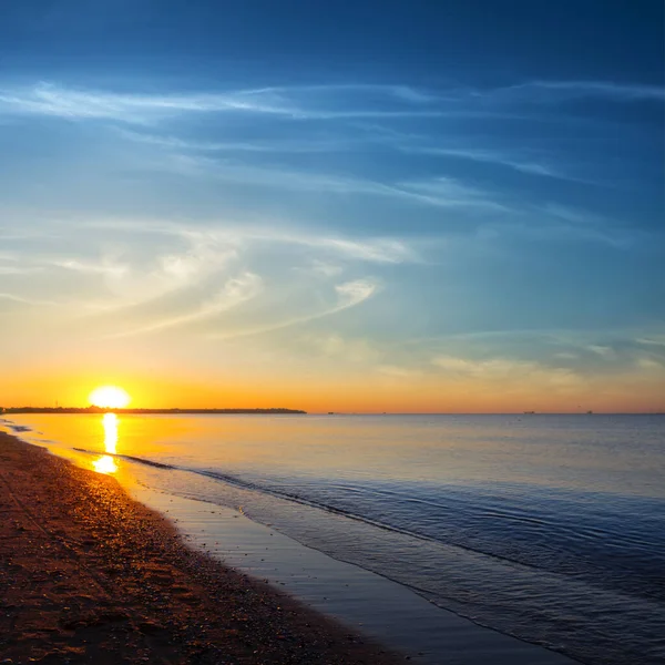 Pláže Písečné Moře Východ Slunce — Stock fotografie