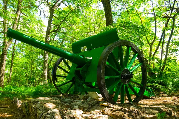 Vecchio Cannone Soggiorno Nella Foresta Monumento Della Seconda Guerra Mondiale — Foto Stock