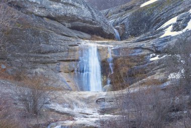 beautiful small waterfall in mountain, beautiful natural background