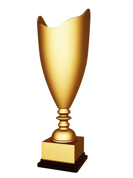 Coupe trophée d'or isolé sur fond blanc — Photo