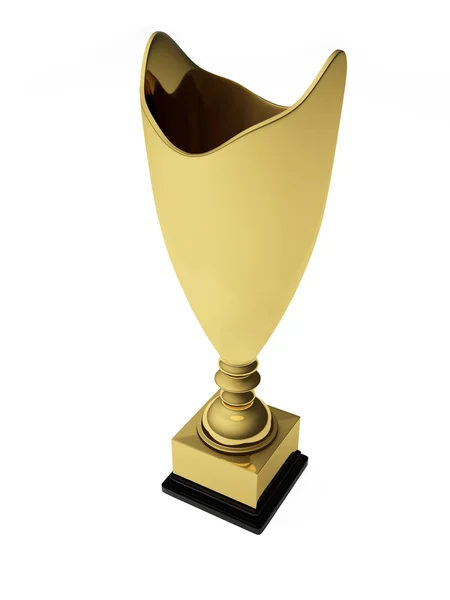 Zlatá trofej poháru izolovaných na bílém pozadí. — Stock fotografie