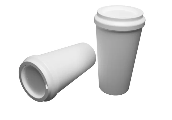 Dokument white paper pohár zblízka — Stock fotografie