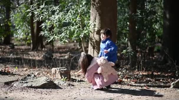 Fotoğrafı Çocuklarımla Doğayla Dolu Bir Parka Gittiğimde Çekmiştim — Stok video