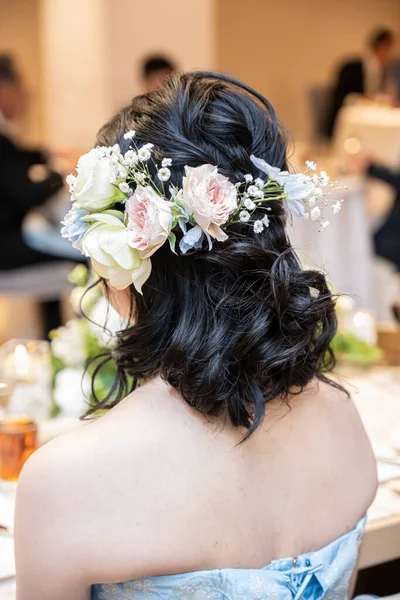 Bride Hair Ornament Wedding Reception — 스톡 사진