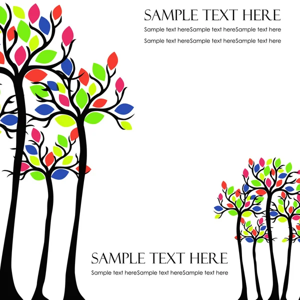 Vector trees with colored leaves — Stock Vector