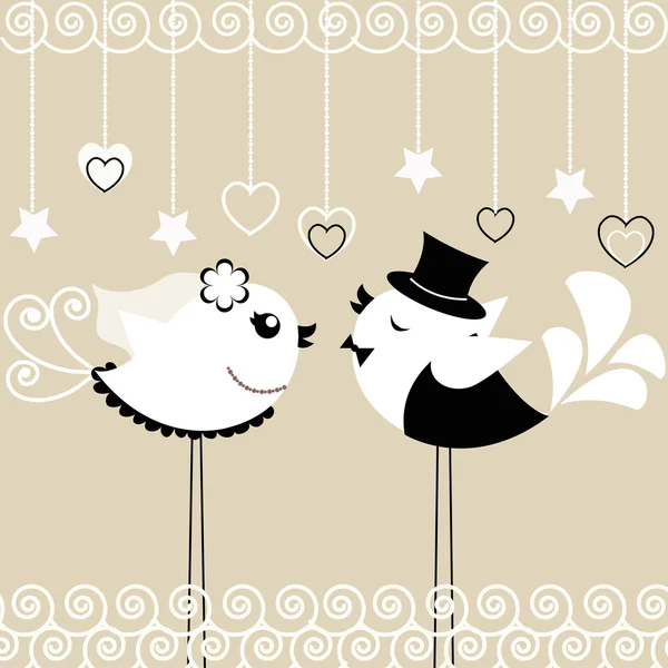 Mariage d'oiseau — Image vectorielle