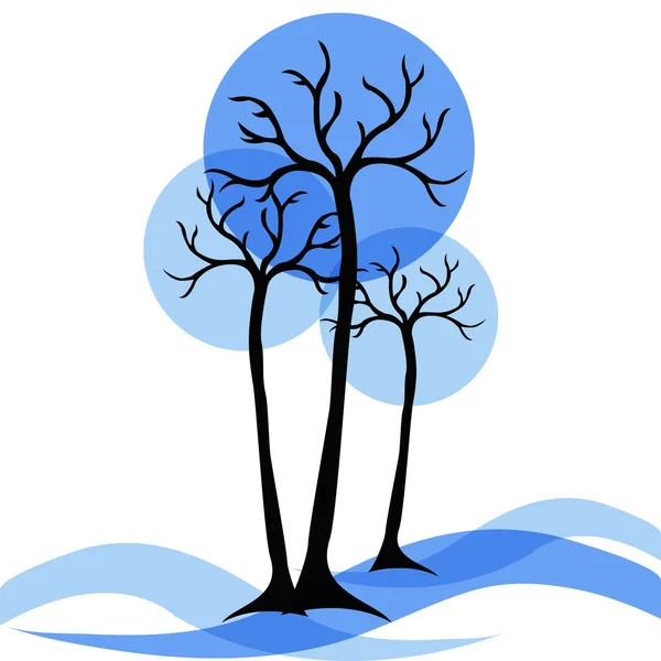 Winter trees — Stock Vector